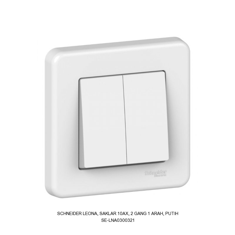 Schneider Electric Leona, Saklar 10AX, 2 gang 1 arah, putih
