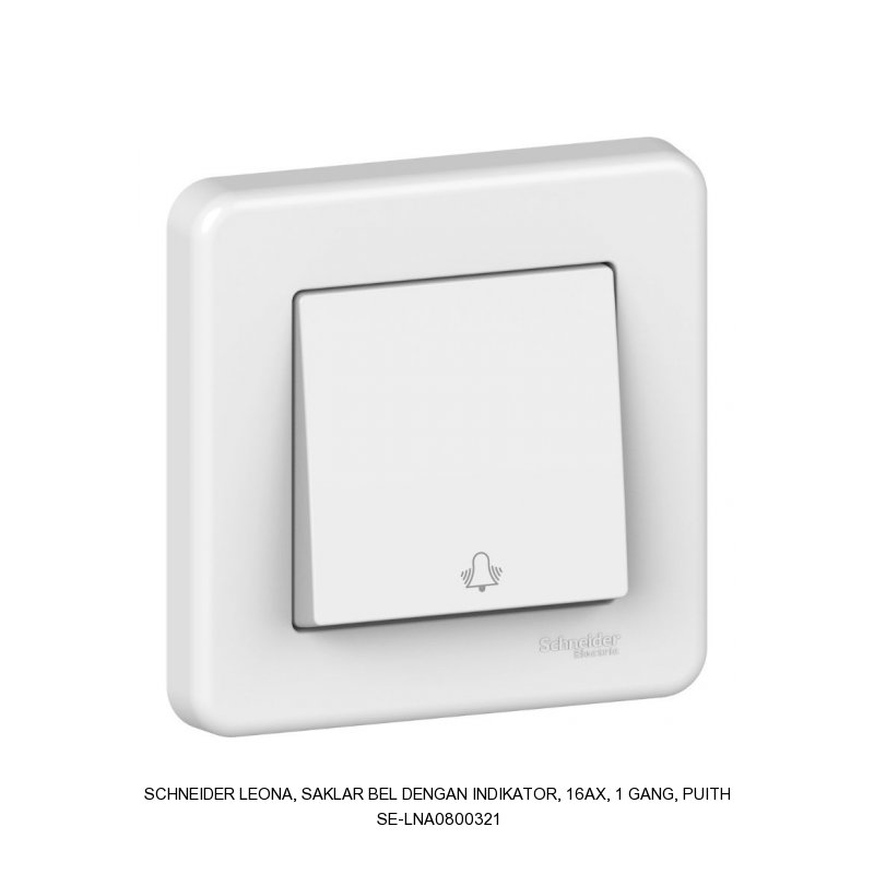 Schneider Electric Leona, Saklar bel dengan indikator, 16AX, 1 gang, puith