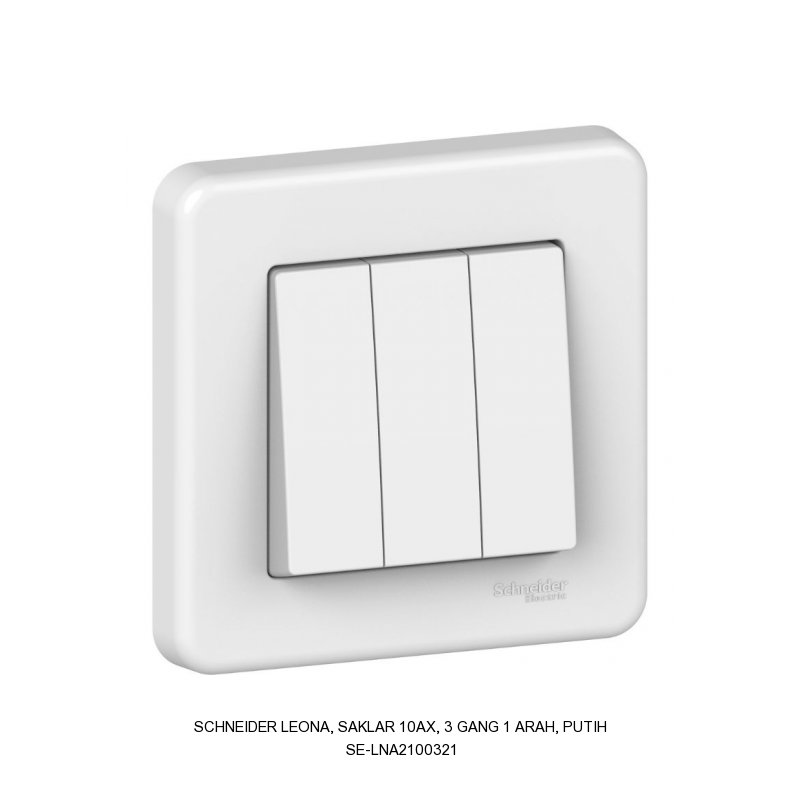Schneider Electric Leona, Saklar 10AX, 3 gang 1 arah, putih