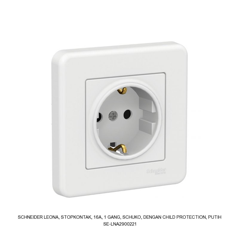 Schneider Electric Leona, Stopkontak, 16A, 1 gang, schuko, dengan child protection, putih