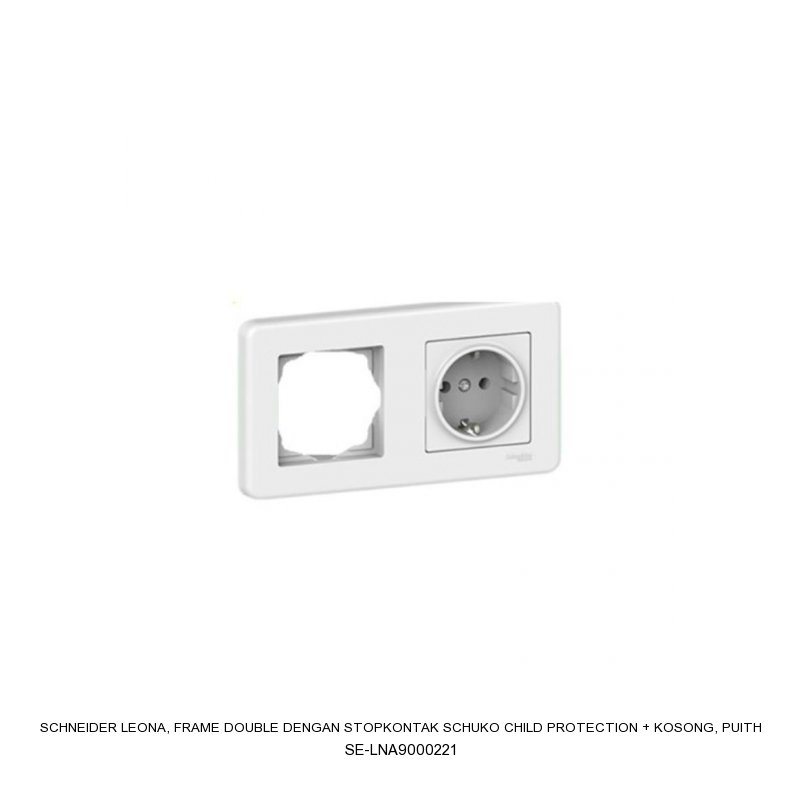 Schneider Electric Leona, Frame double dengan stopkontak schuko child protection + kosong, puith