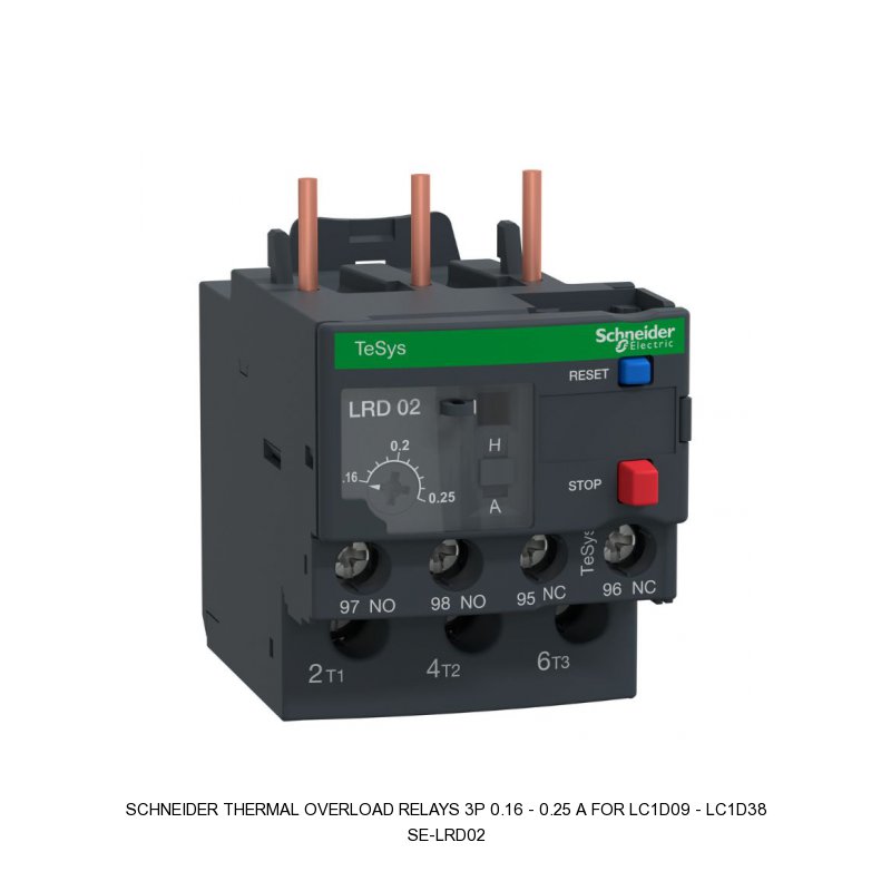 Schneider Electric THERMAL OVERLOAD RELAYS 3P 0.16 - 0.25 A FOR LC1D09 - LC1D38