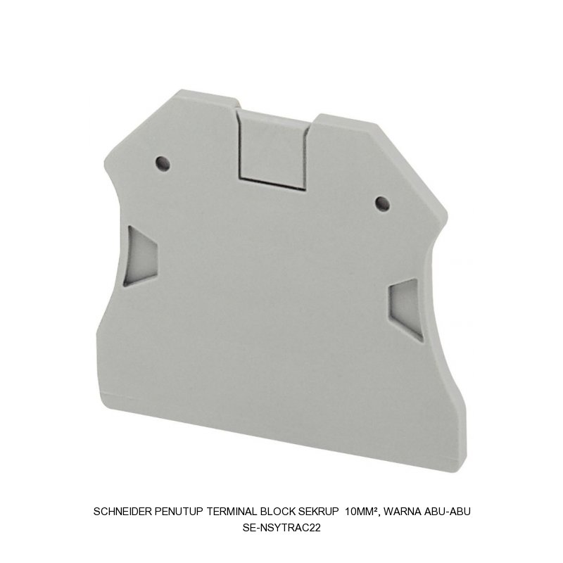 Schneider Electric End section terminal block sekrup 2,5mm², warna abu-abu