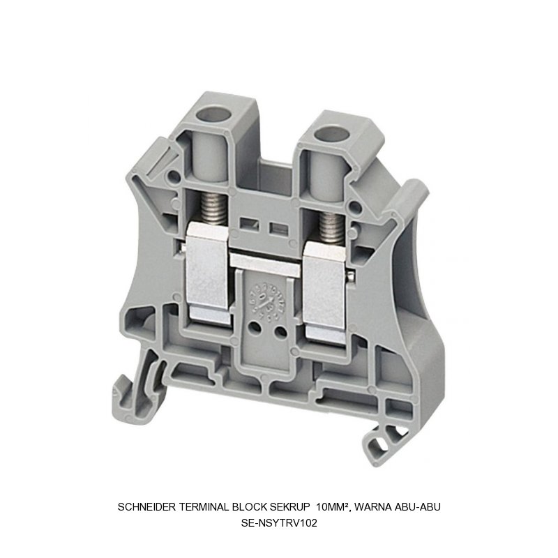 Schneider Electric Terminal block sekrup 10mm², warna abu-abu