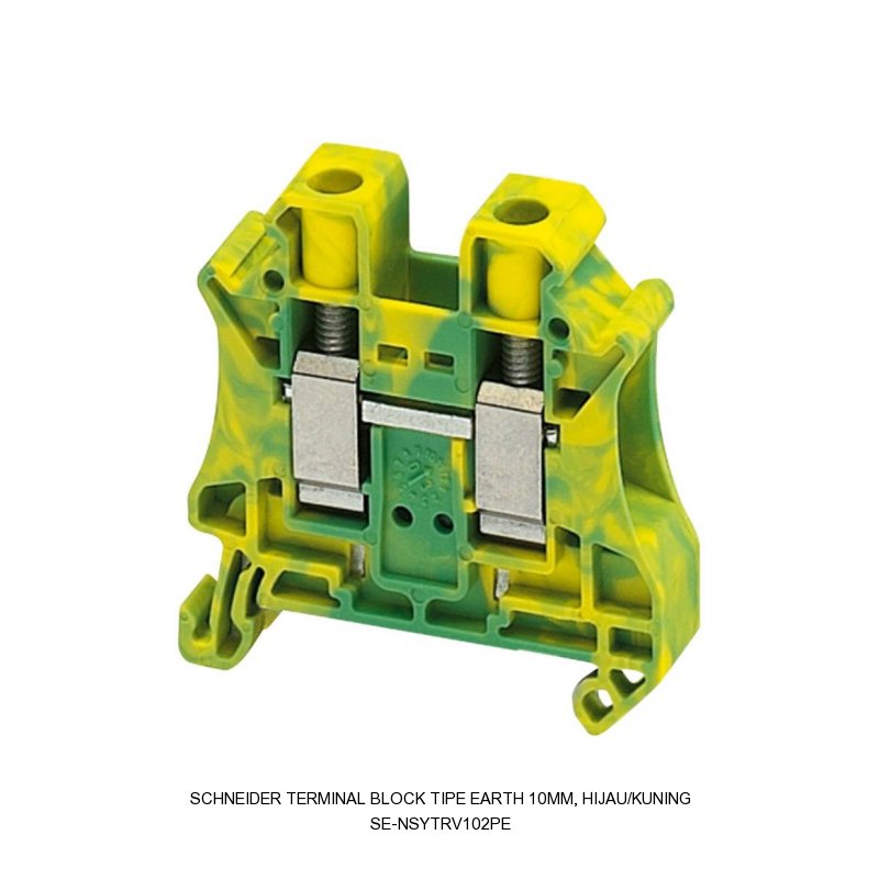 Schneider Electric Terminal block tipe earth 10mm, hijau/kuning