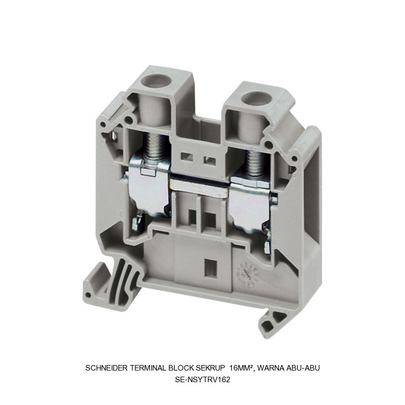 Schneider Electric Terminal block sekrup 16mm², warna abu-abu