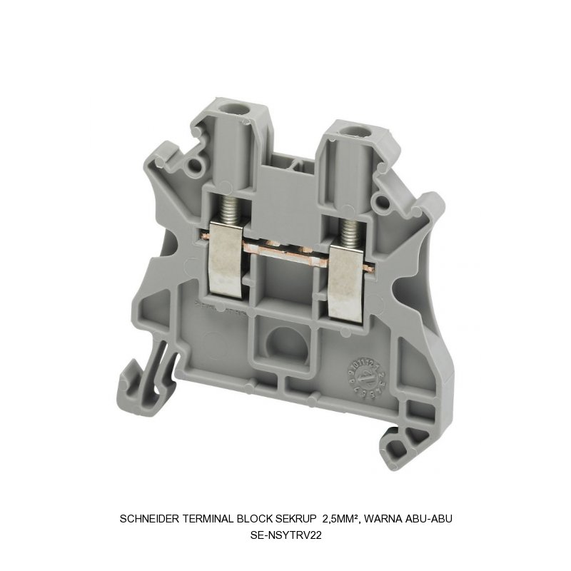 Schneider Electric Terminal block sekrup 2,5mm², warna abu-abu