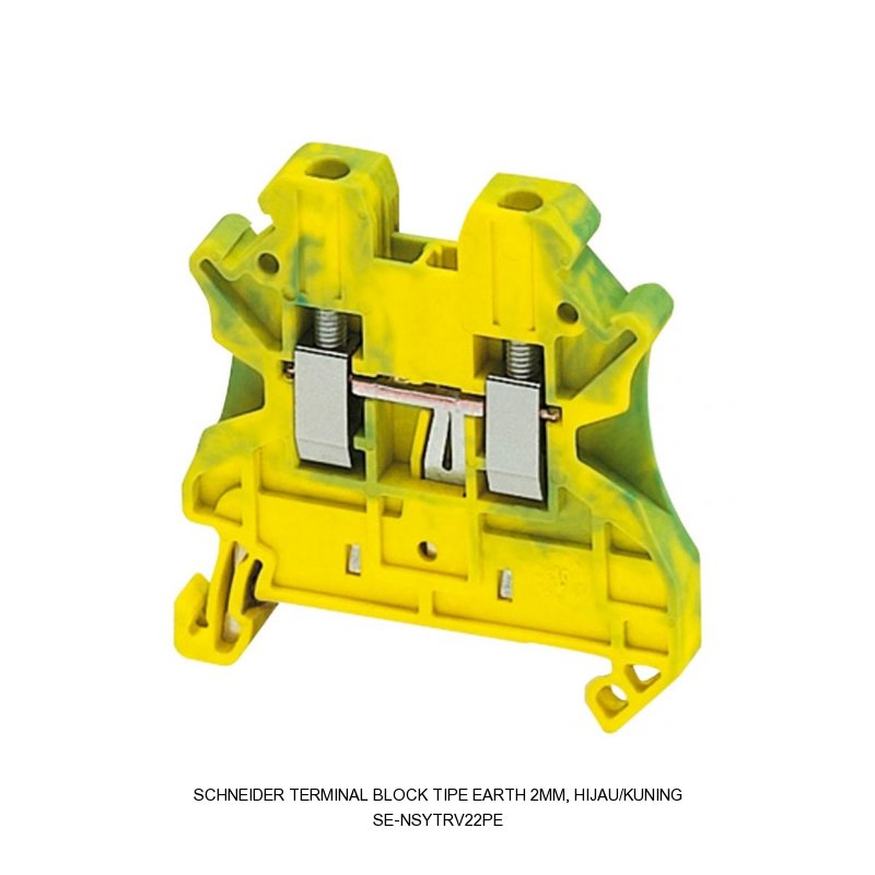 Schneider Electric Terminal block tipe earth 2mm, hijau/kuning