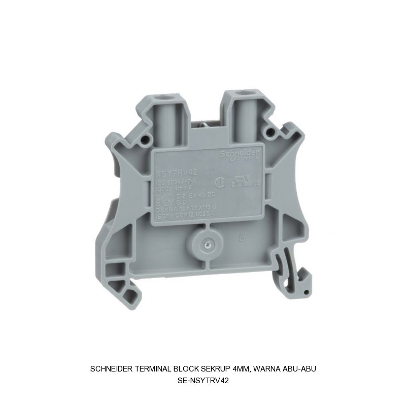 Schneider Electric Terminal block sekrup 4mm, warna abu-abu