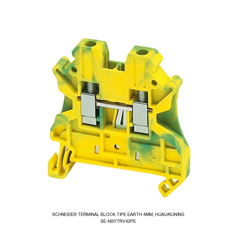 Schneider Electric Terminal block tipe earth 4mm, hijau/kuning