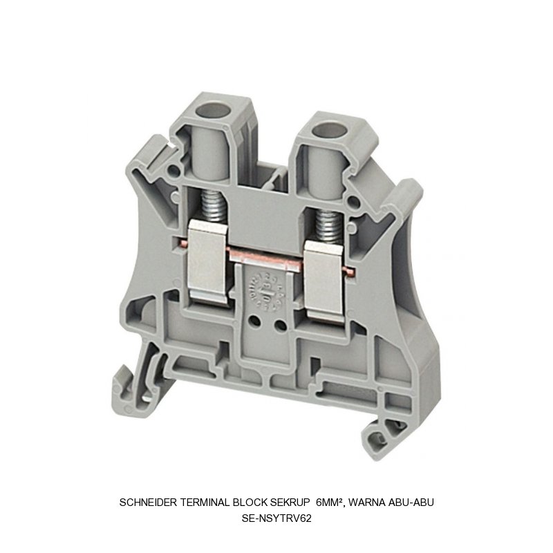 Schneider Electric Terminal block sekrup 6mm², warna abu-abu