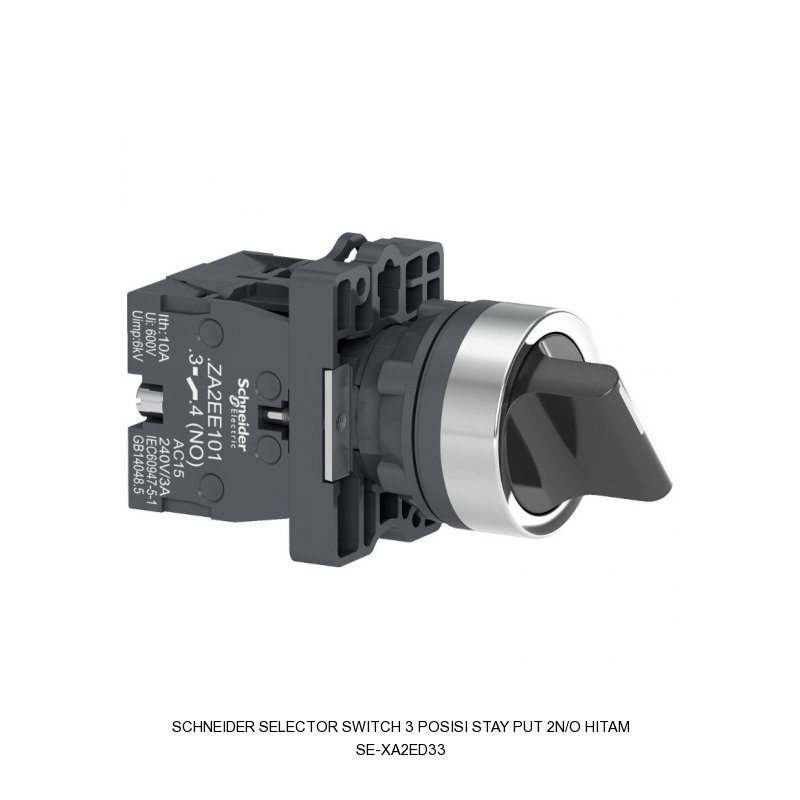 Schneider Electric SELECTOR SWITCH 3 POSISI STAY PUT 2N/O HITAM
