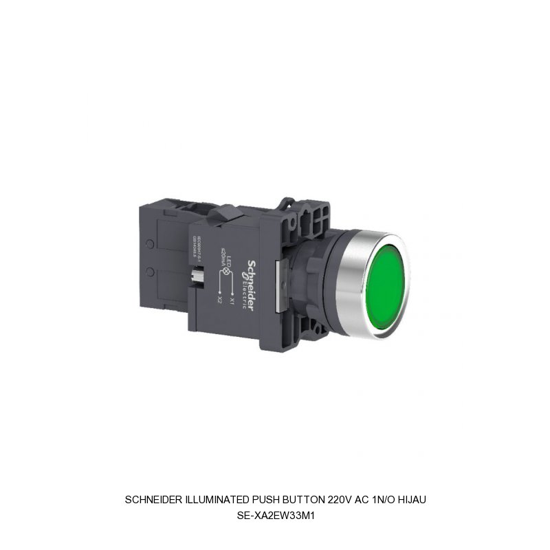 Schneider Electric ILLUMINATED PUSH BUTTON 220V AC 1N/O HIJAU