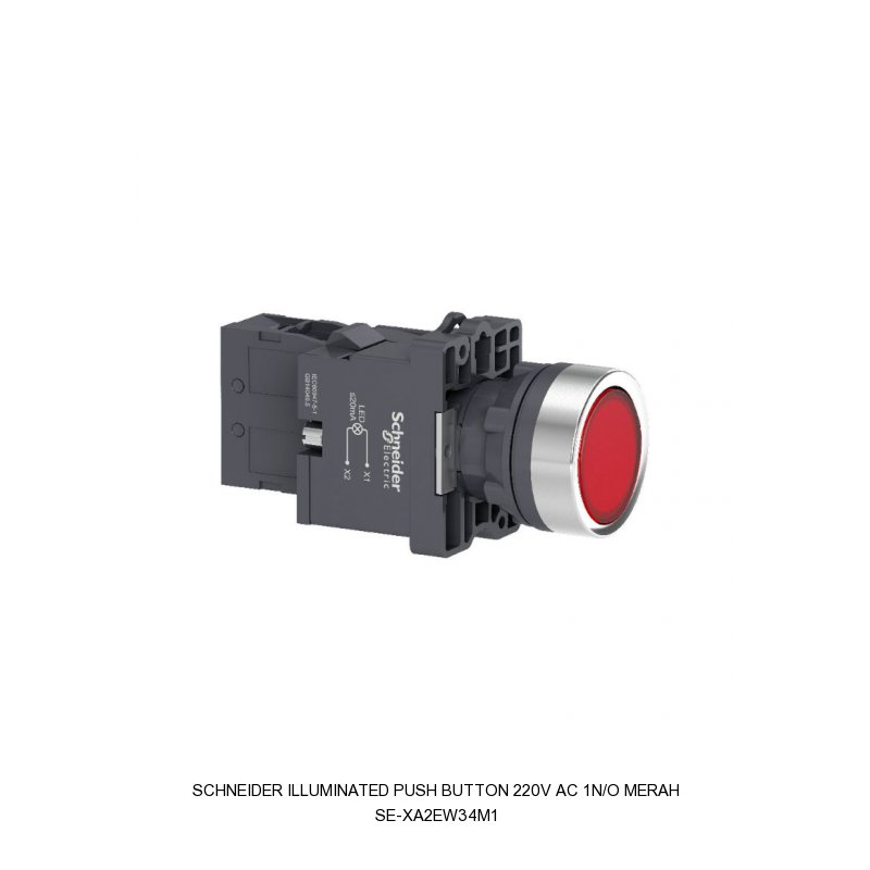 Schneider Electric ILLUMINATED PUSH BUTTON 220V AC 1N/O MERAH