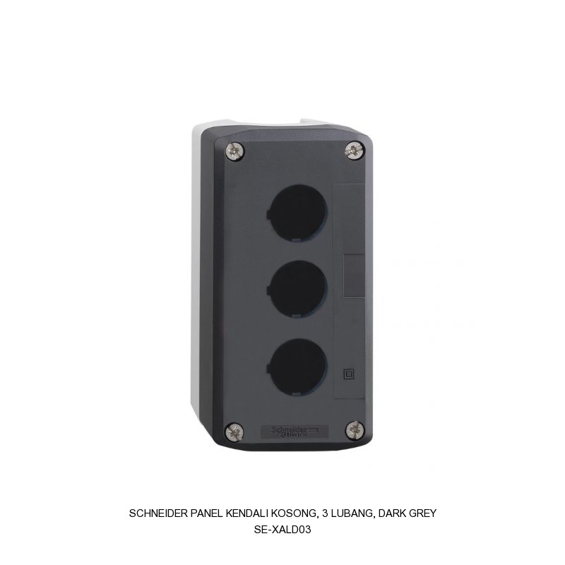Schneider Electric Panel kendali kosong, 3 lubang, dark grey