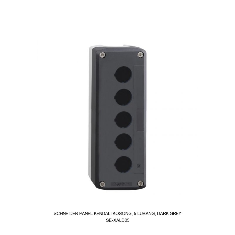 Schneider Electric Panel kendali kosong, 5 lubang, dark grey