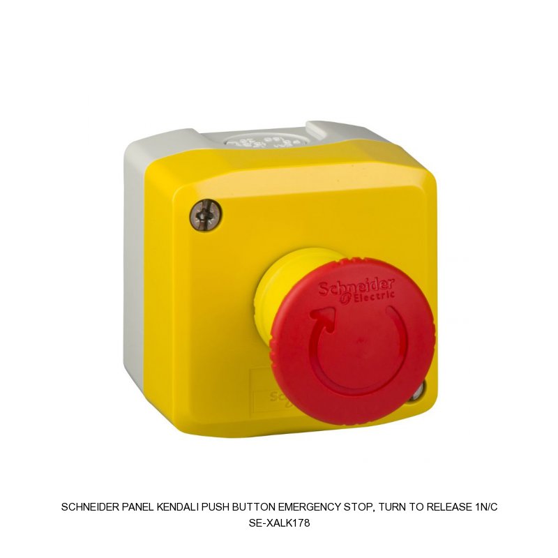 Schneider Electric Panel kendali push button emergency stop, turn to release 1N/C