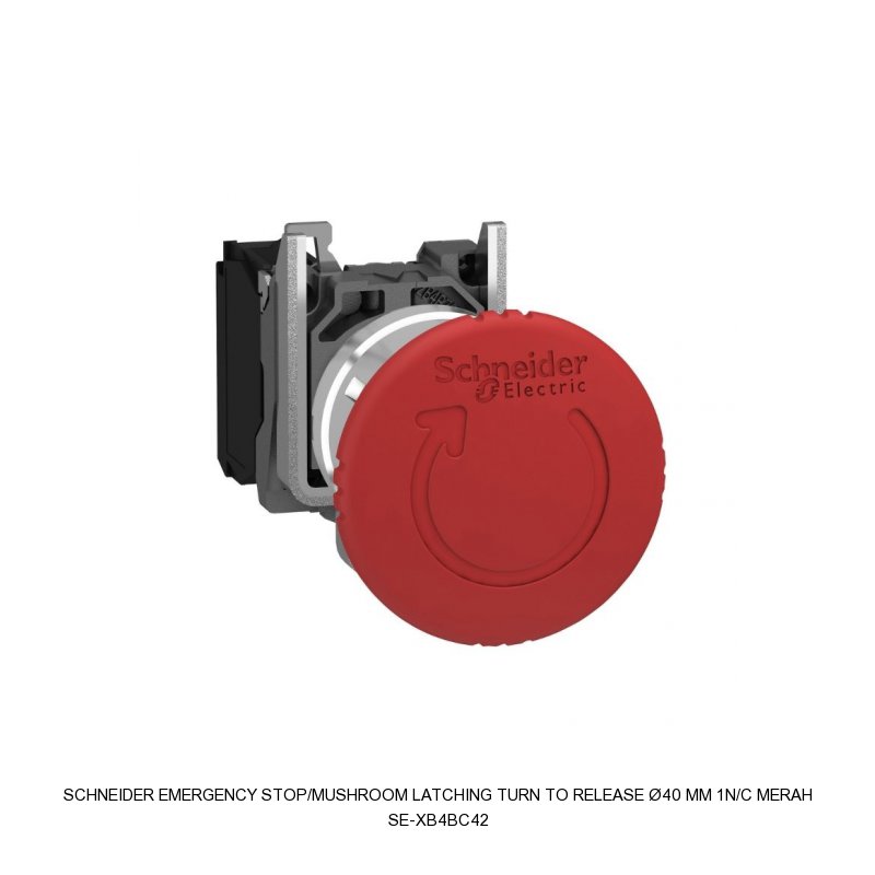 Schneider Electric EMERGENCY STOP/MUSHROOM latching turn to release Ø40 mm 1N/C MERAH