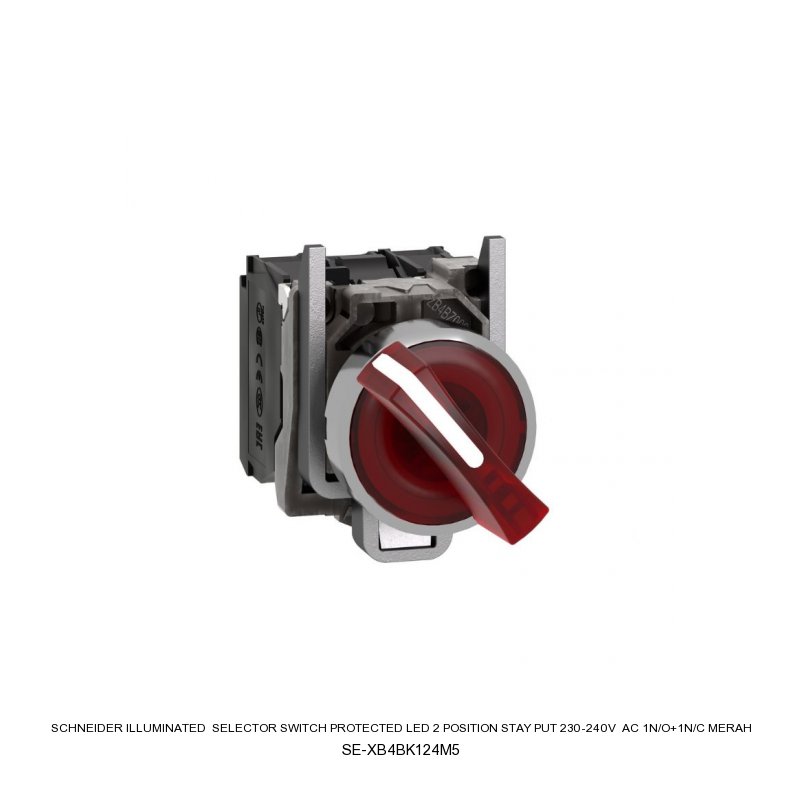 Schneider Electric ILLUMINATED SELECTOR SWITCH Protected LED 2 position stay put 230-240V AC 1N/O+1N/C MERAH