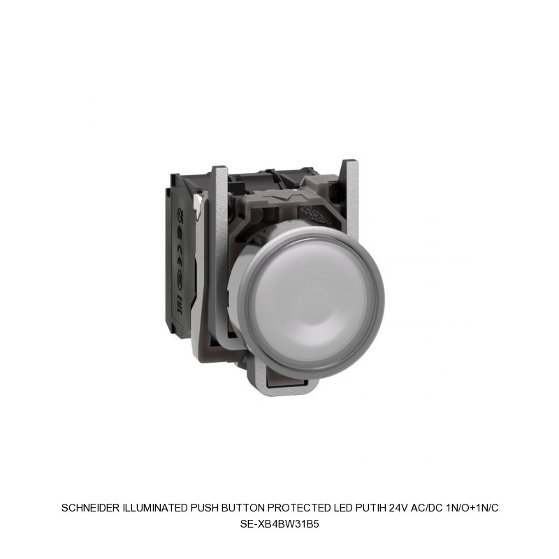 Schneider Electric ILLUMINATED PUSH BUTTON PROTECTED LED PUTIH 24V AC/DC 1N/O+1N/C
