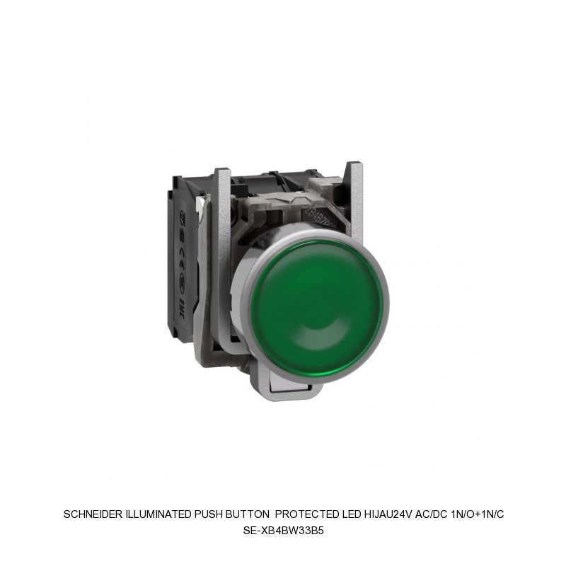 Schneider Electric ILLUMINATED PUSH BUTTON PROTECTED LED HIJAU24V AC/DC 1N/O+1N/C