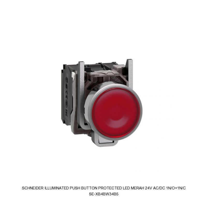 Schneider Electric ILLUMINATED PUSH BUTTON PROTECTED LED MERAH 24V AC/DC 1N/O+1N/C