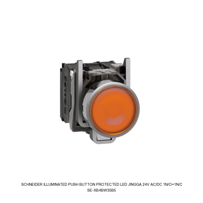 Schneider Electric ILLUMINATED PUSH BUTTON PROTECTED LED JINGGA 24V AC/DC 1N/O+1N/C