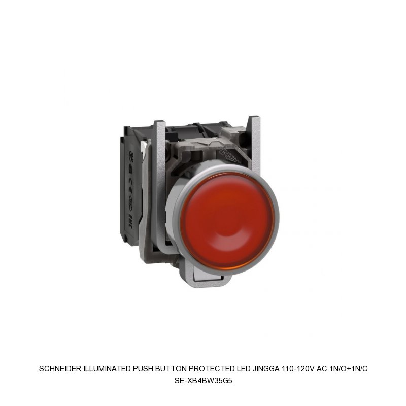 Schneider Electric ILLUMINATED PUSH BUTTON PROTECTED LED JINGGA 110-120V AC 1N/O+1N/C