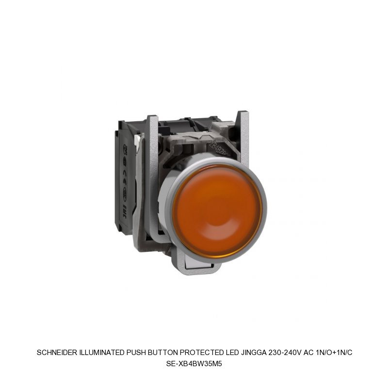 Schneider Electric ILLUMINATED PUSH BUTTON PROTECTED LED JINGGA 230-240V AC 1N/O+1N/C