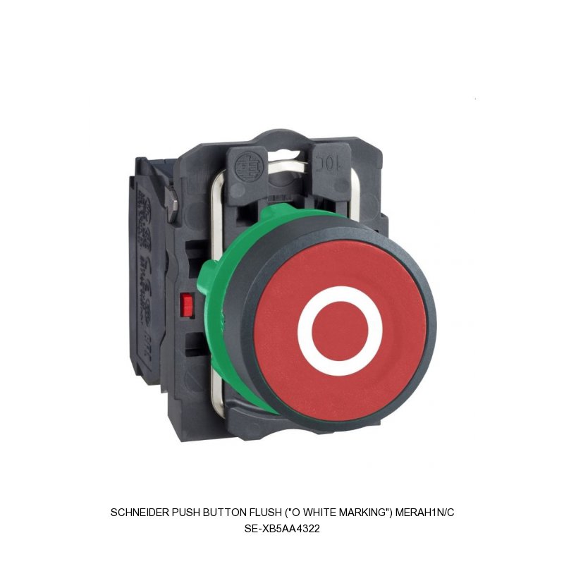Schneider Electric PUSH BUTTON FLUSH ("O WHITE MARKING") Merah1N/C