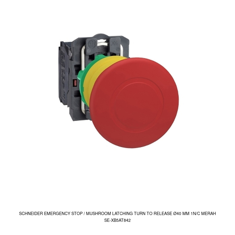 Schneider Electric EMERGENCY STOP / MUSHROOM Latching turn to release Ø40 mm 1N/C MERAH