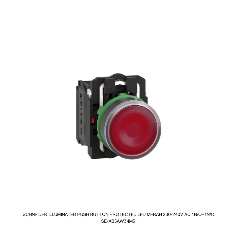Schneider Electric ILLUMINATED PUSH BUTTON PROTECTED LED MERAH 230-240V AC 1N/O+1N/C