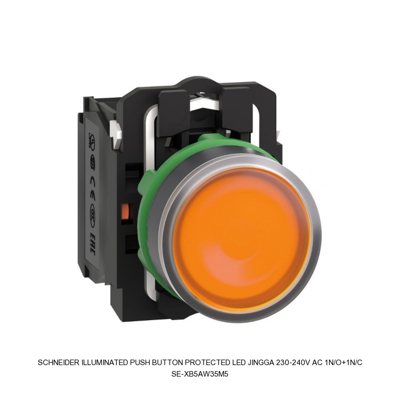 Schneider Electric ILLUMINATED PUSH BUTTON PROTECTED LED JINGGA 230-240V AC 1N/O+1N/C