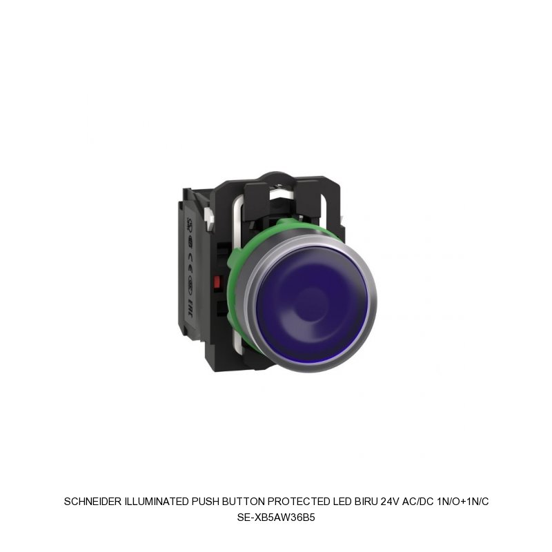 Schneider Electric ILLUMINATED PUSH BUTTON PROTECTED LED BIRU 24V AC/DC 1N/O+1N/C