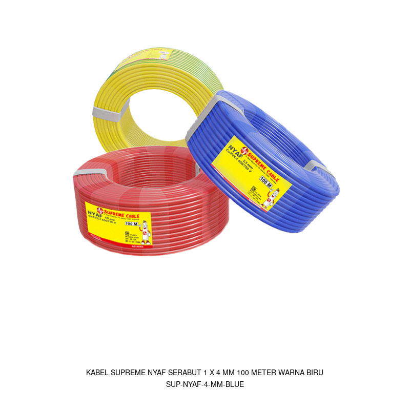 Supreme Cable Kabel Supreme NYAF serabut 1 x 4 mm 100 meter warna biru