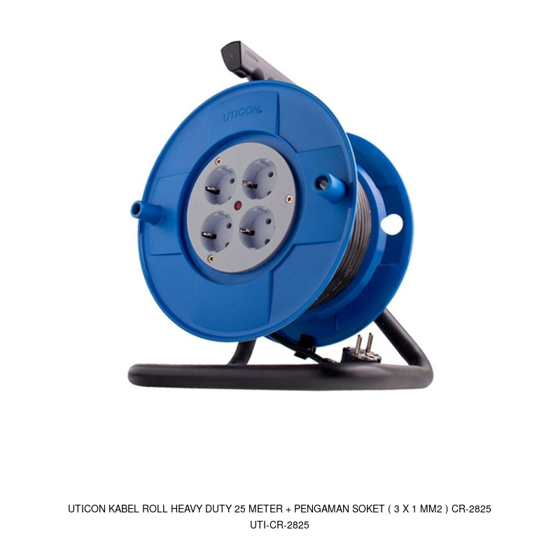 Uticon Uticon Kabel Roll Heavy Duty 25 Meter + Pengaman Soket ( 3 x 1 mm2 ) CR-2825
