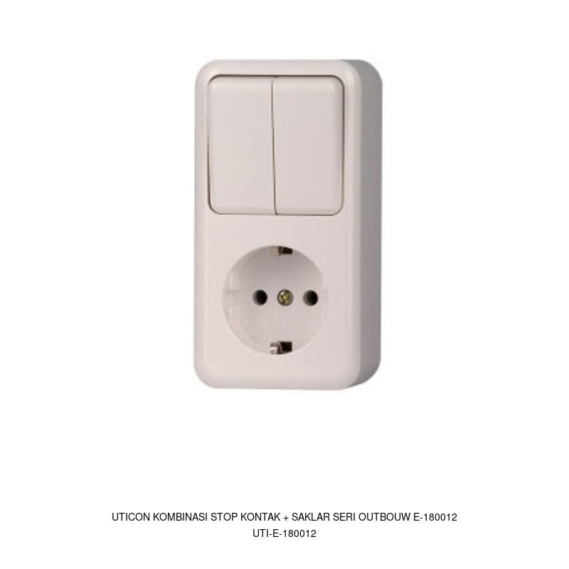 Uticon Uticon Kombinasi Stop Kontak + Saklar Seri Outbouw E-180012