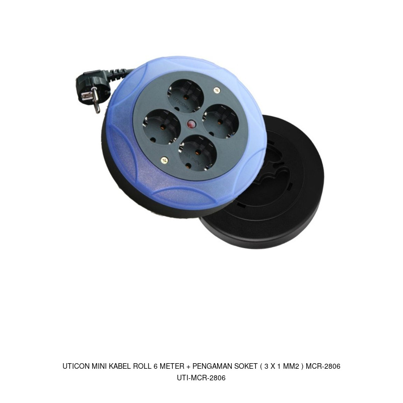 Uticon Uticon Mini Kabel Roll 6 Meter + Pengaman Soket ( 3 x 1 mm2 ) MCR-2806
