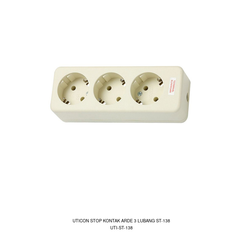 Uticon Uticon Stop Kontak Arde 3 Lubang ST-138