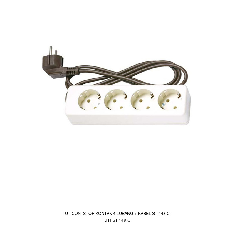Uticon Uticon Stop Kontak 4 Lubang + Kabel ST-148 C