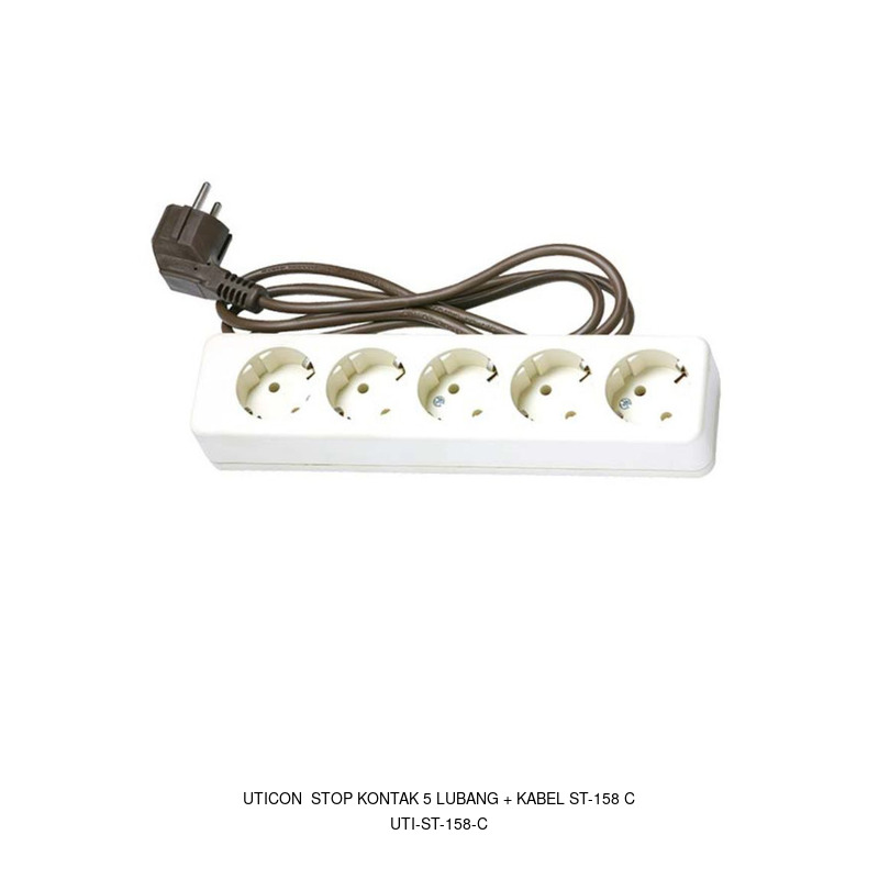 Uticon Uticon Stop Kontak 5 Lubang + Kabel ST-158 C