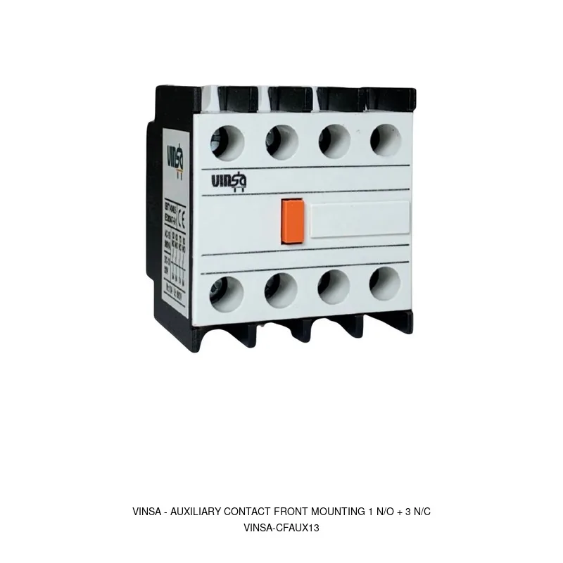 Vinsa Auxiliary Contact Front Mounting 1 N/O + 3 N/C