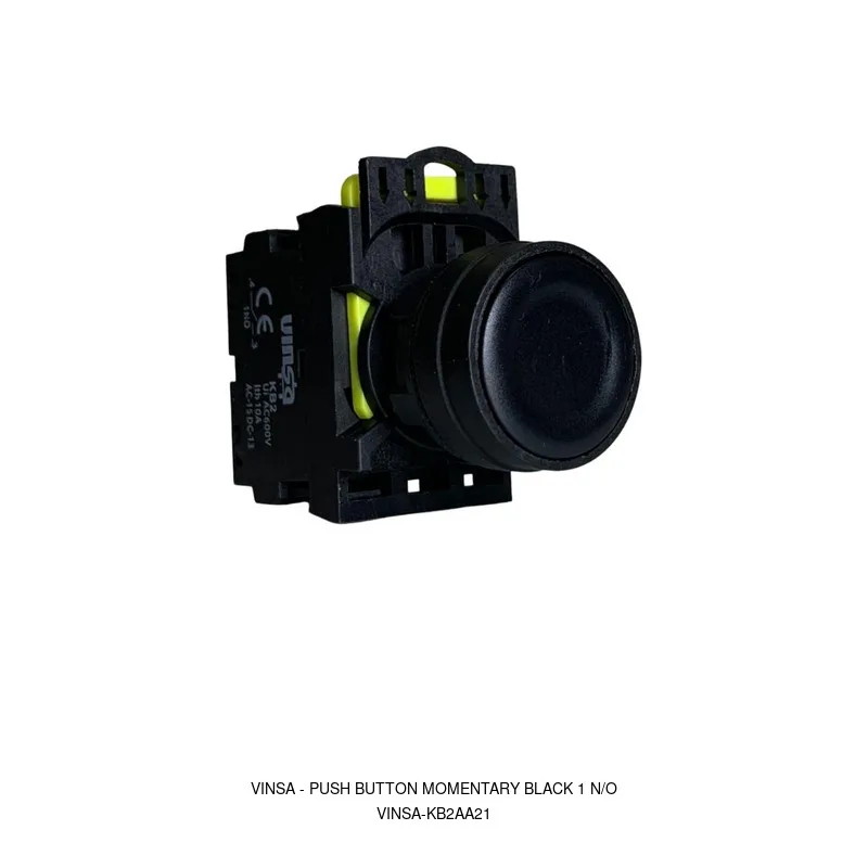Vinsa Push Button Momentary Black 1 N/O