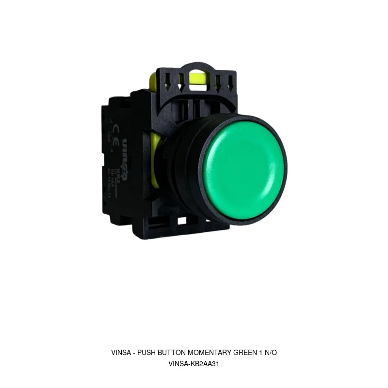 Vinsa Push Button Momentary Green 1 N/O