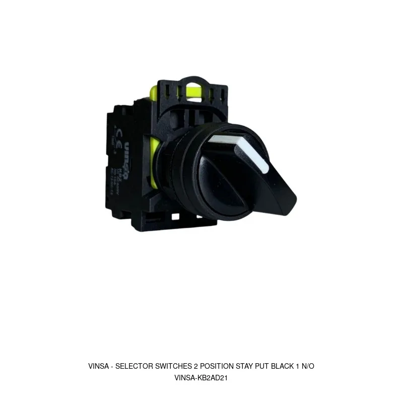 Vinsa Selector Switches 2 Position Stay Put Black 1 N/O