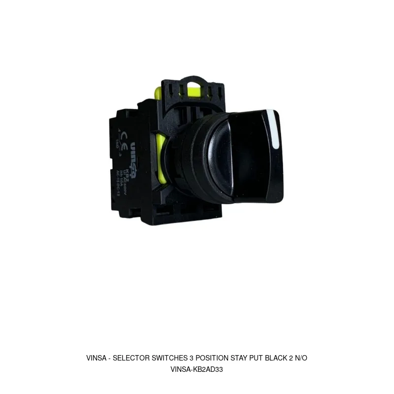 Vinsa Selector Switches 3 Position Stay Put Black 2 N/O