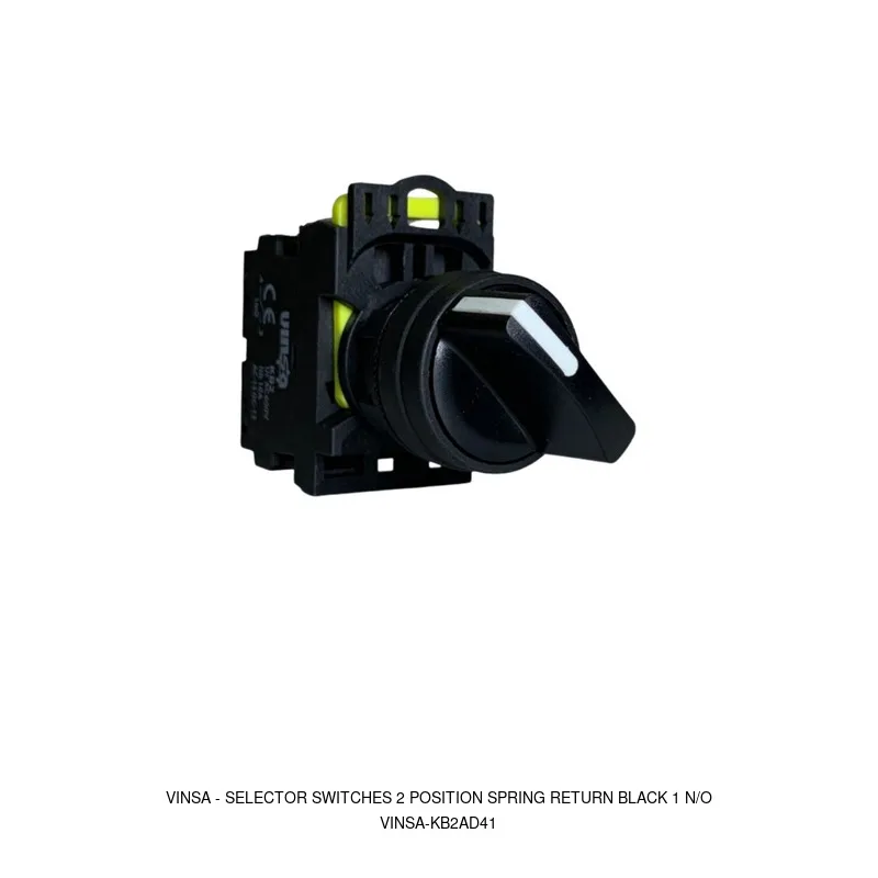 Vinsa Selector Switches 2 Position Spring Return Black 1 N/O