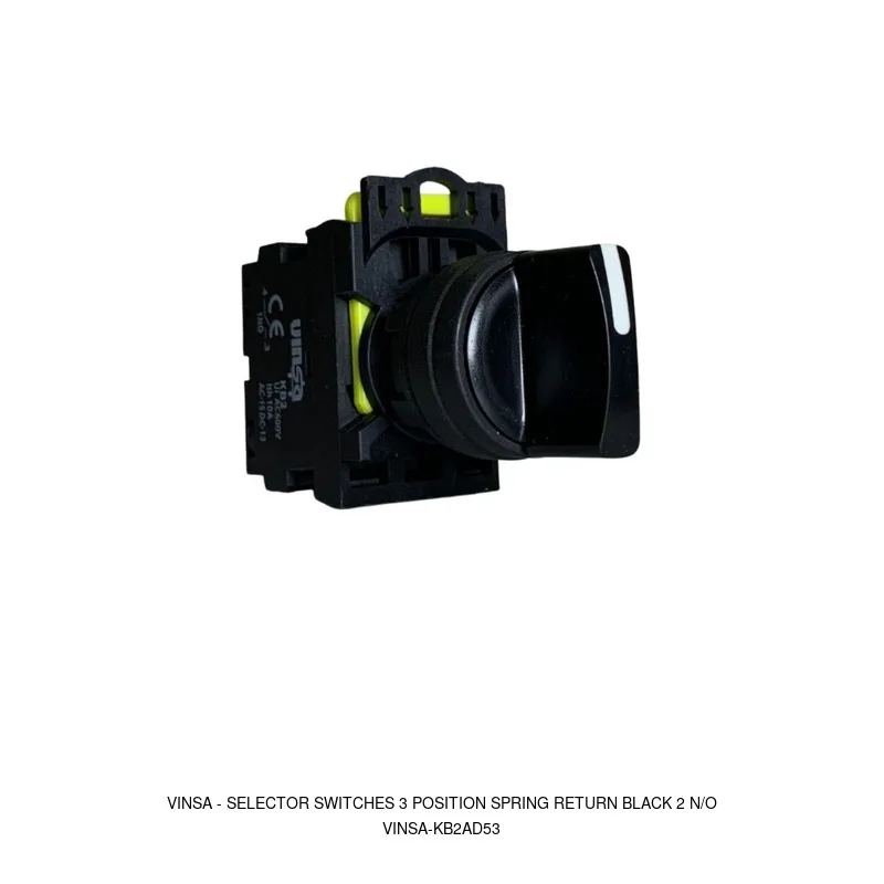 Vinsa Selector Switches 3 Position Spring Return Black 2 N/O