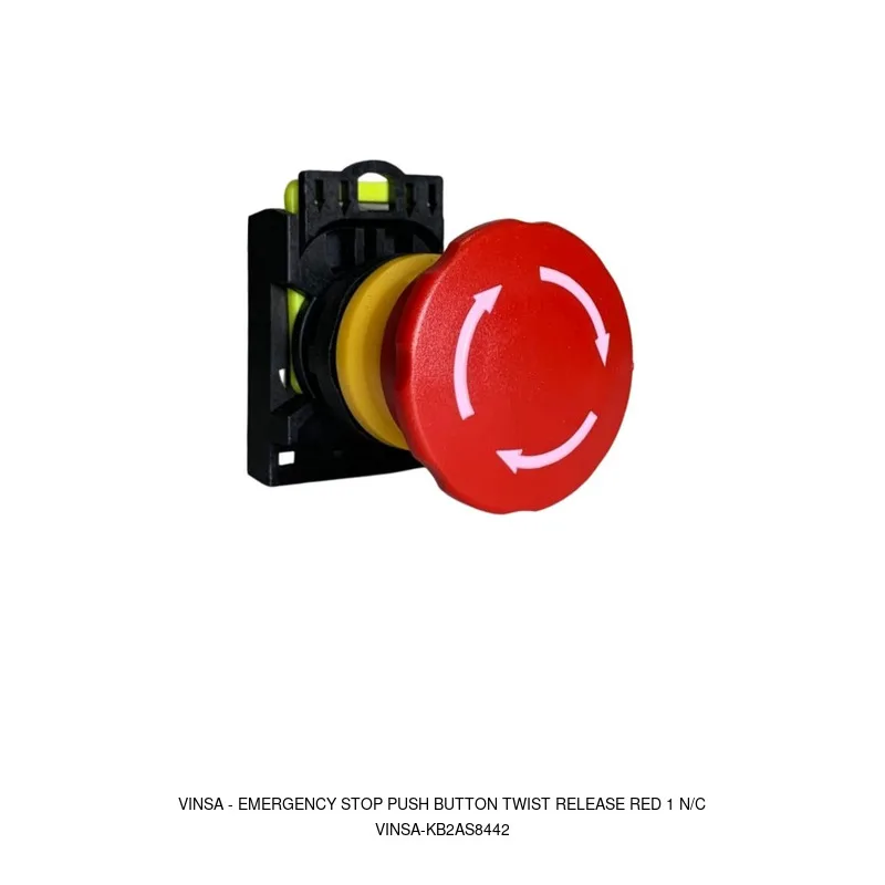 Vinsa Emergency Stop Push Button Twist Release Red 1 N/C