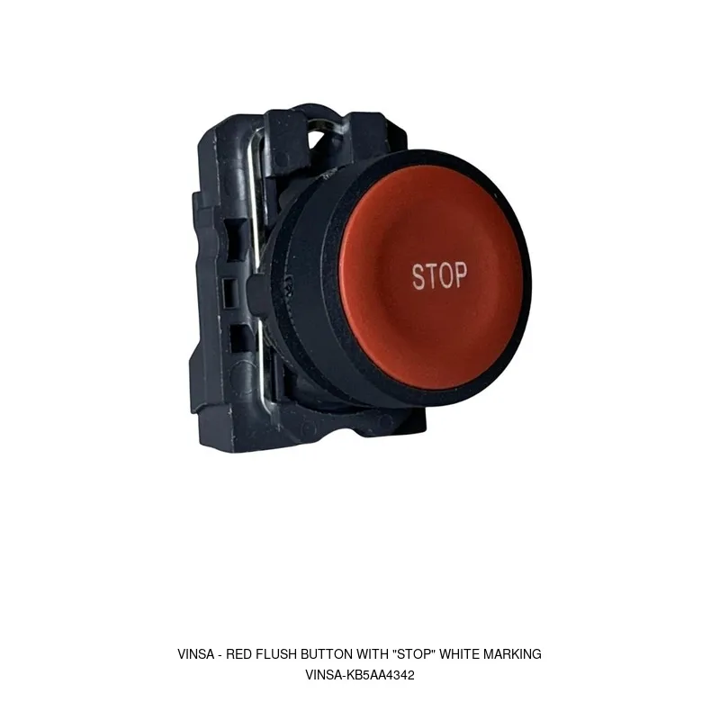 Vinsa Red Flush Button With "STOP" white Marking